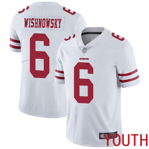 San Francisco 49ers Limited White Youth Mitch Wishnowsky Road NFL Jersey #6 Vapor Untouchable